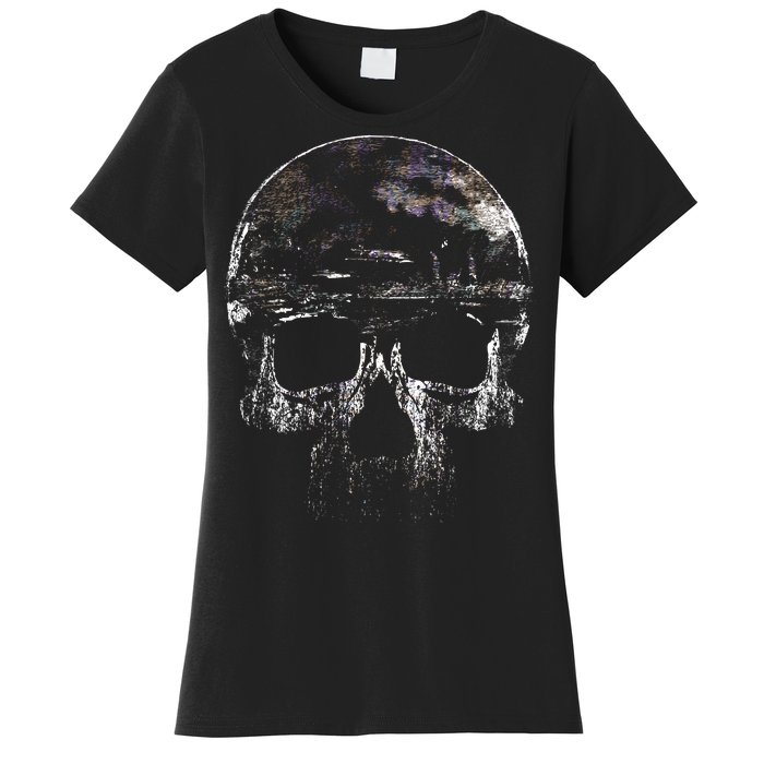 Distressed Skull Graphic Women's T-Shirt