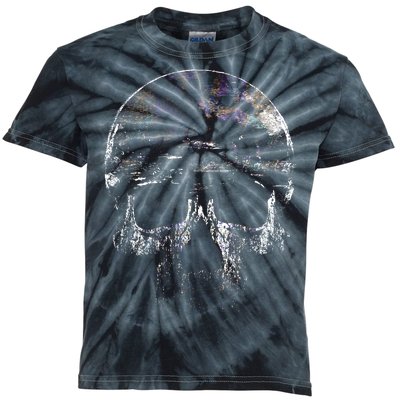 Distressed Skull Graphic Kids Tie-Dye T-Shirt