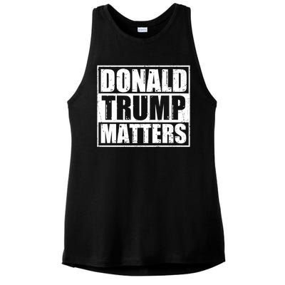 Distressed Straight Outta Donald Trump Matters Ladies PosiCharge Tri-Blend Wicking Tank