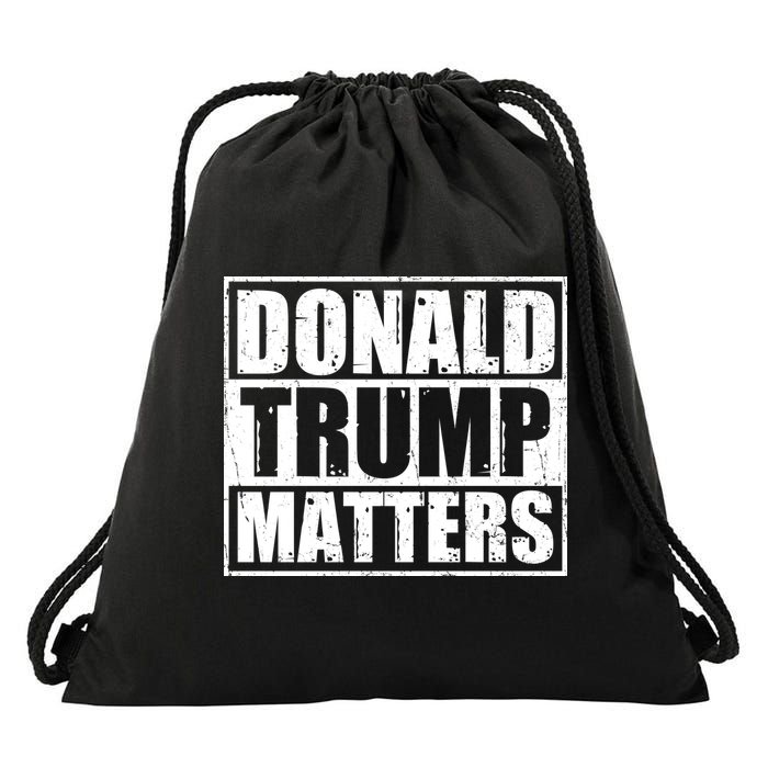Distressed Straight Outta Donald Trump Matters Drawstring Bag