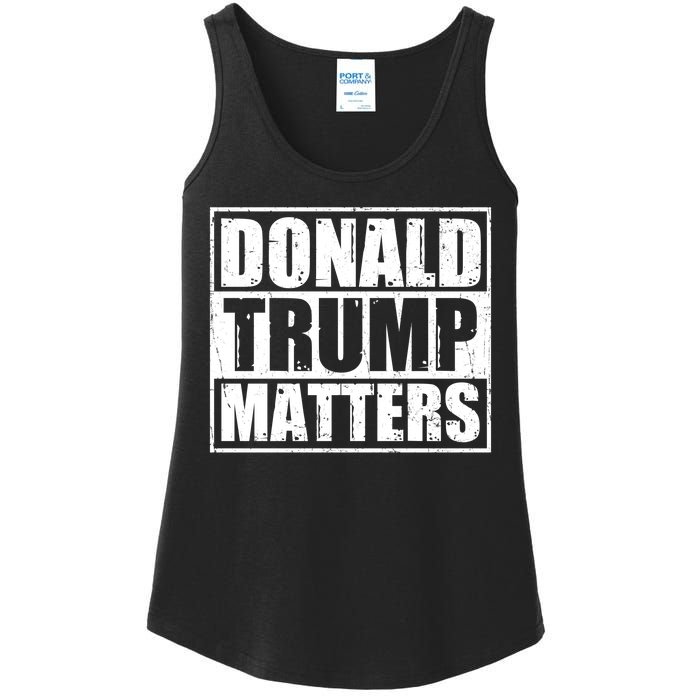 Distressed Straight Outta Donald Trump Matters Ladies Essential Tank