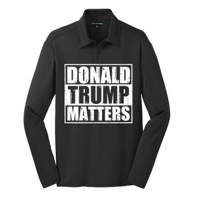 Distressed Straight Outta Donald Trump Matters Silk Touch Performance Long Sleeve Polo