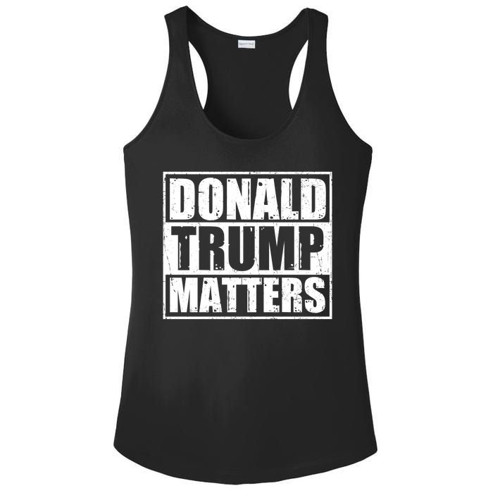 Distressed Straight Outta Donald Trump Matters Ladies PosiCharge Competitor Racerback Tank