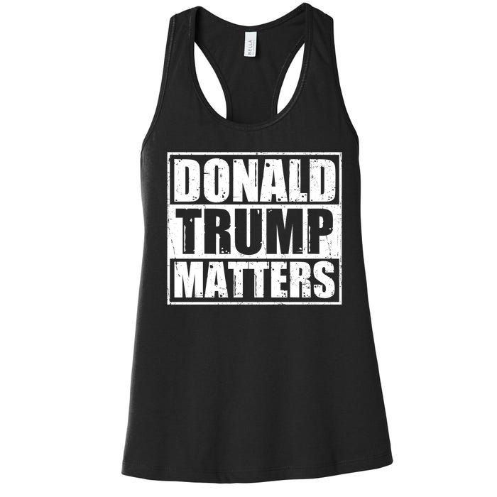 Distressed Straight Outta Donald Trump Matters Women's Racerback Tank