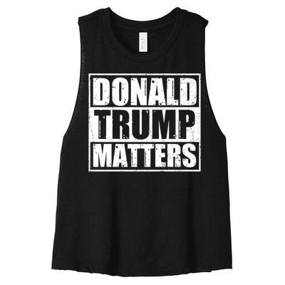 Distressed Straight Outta Donald Trump Matters Women's Racerback Cropped Tank