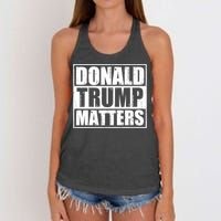 Distressed Straight Outta Donald Trump Matters Women's Knotted Racerback Tank