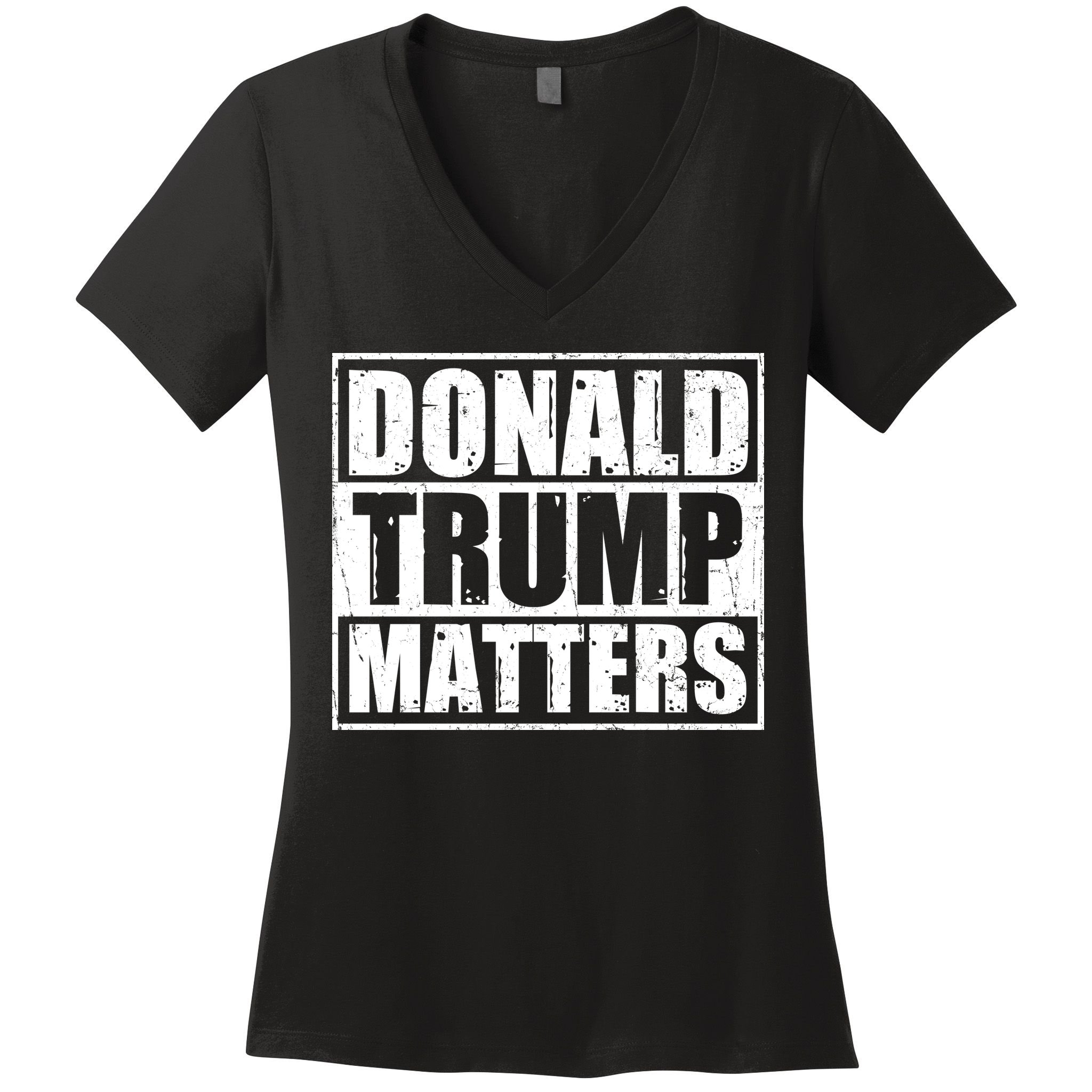 Distressed Straight Outta Donald Trump Matters Women's V-Neck T-Shirt