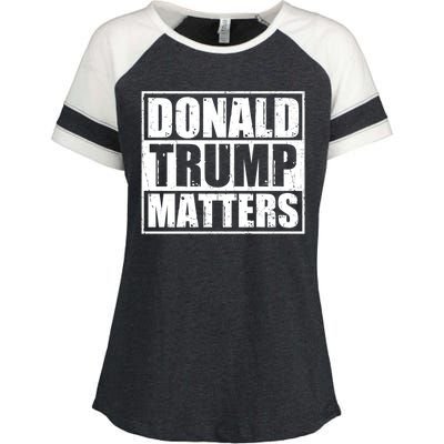 Distressed Straight Outta Donald Trump Matters Enza Ladies Jersey Colorblock Tee