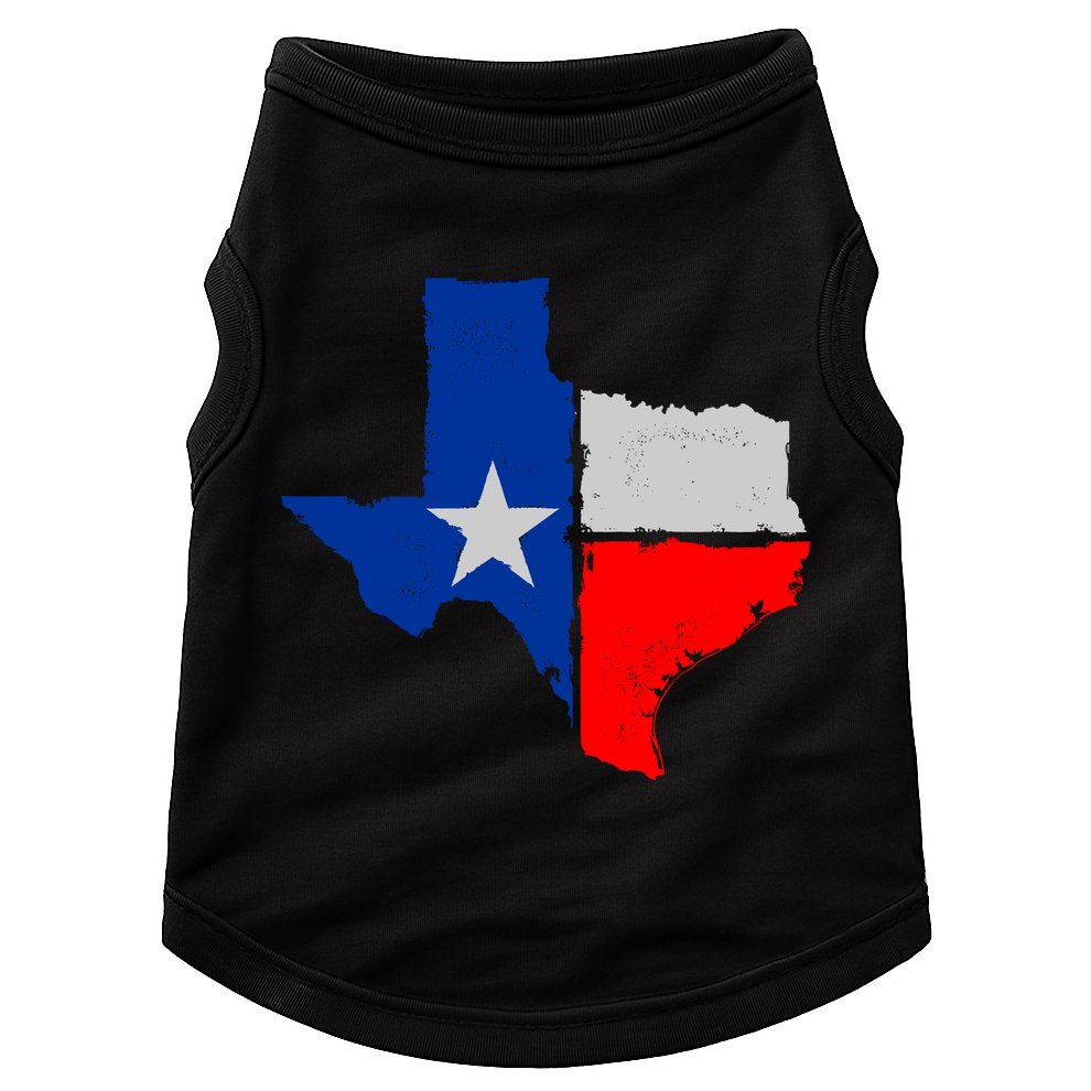 Distressed Texas State Map Flag Doggie Tank