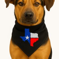 Distressed Texas State Map Flag USA-Made Doggie Bandana