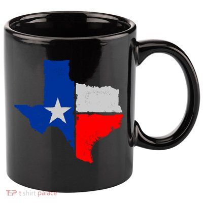 Distressed Texas State Map Flag 11oz C Handle Ceramic Mug