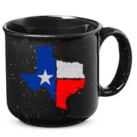 Distressed Texas State Map Flag 15oz Campfire Ceramic Mug