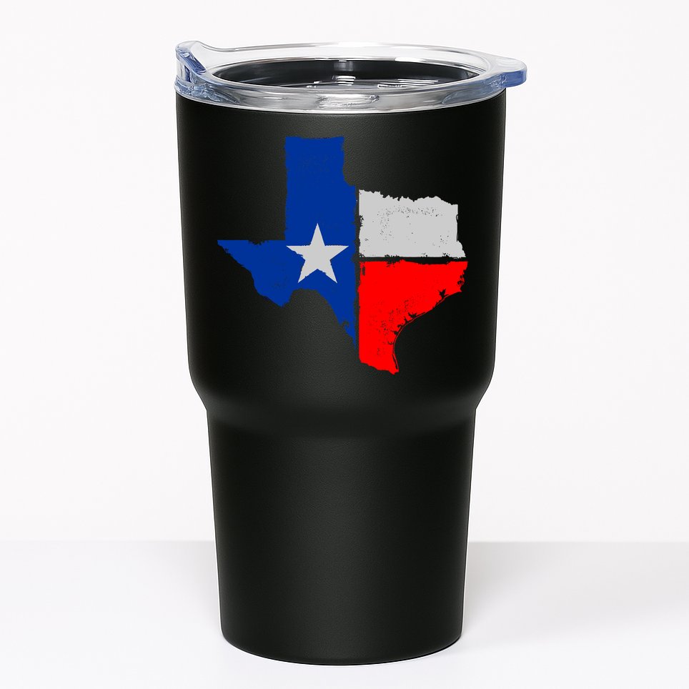 Distressed Texas State Map Flag Tumbler