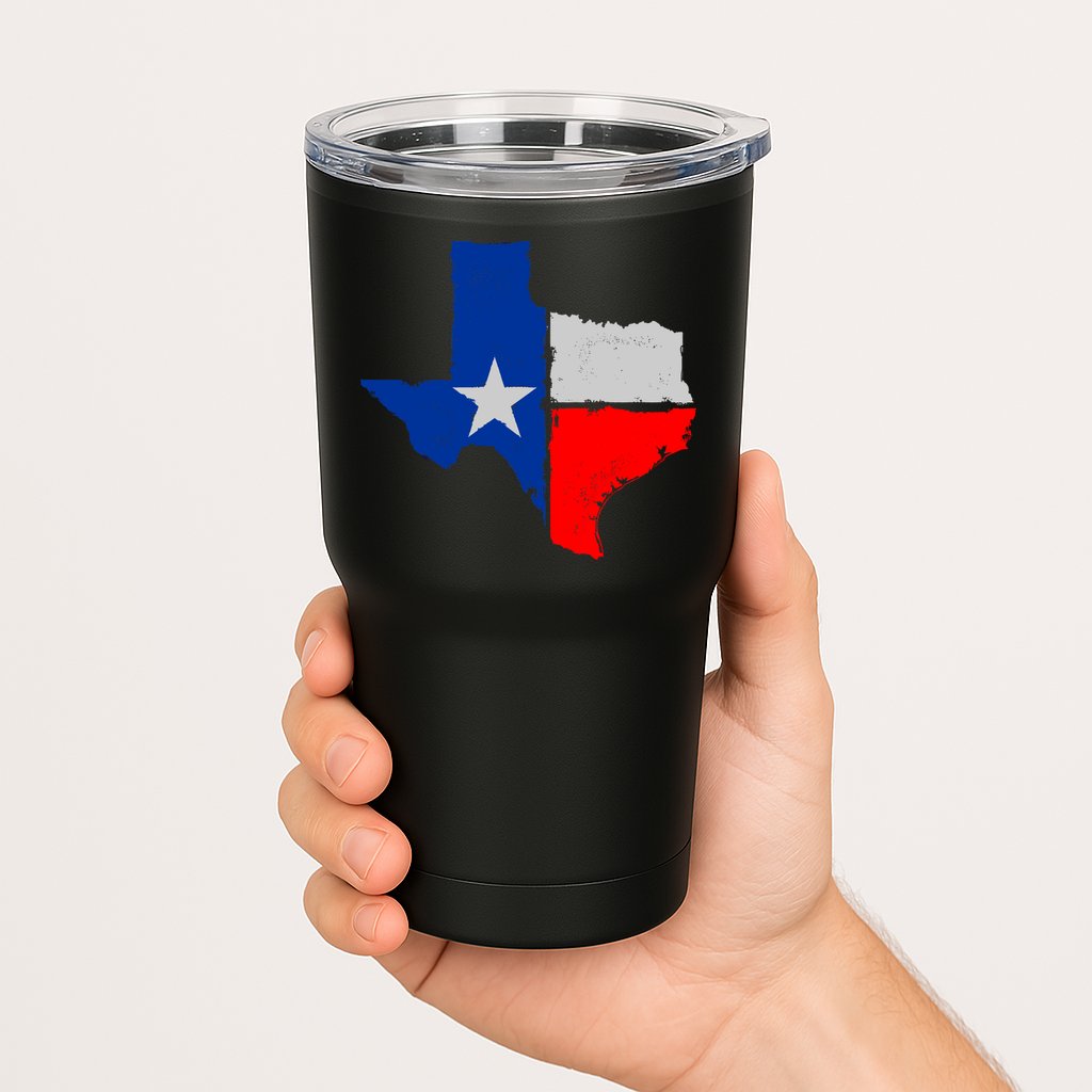 Distressed Texas State Map Flag Tumbler