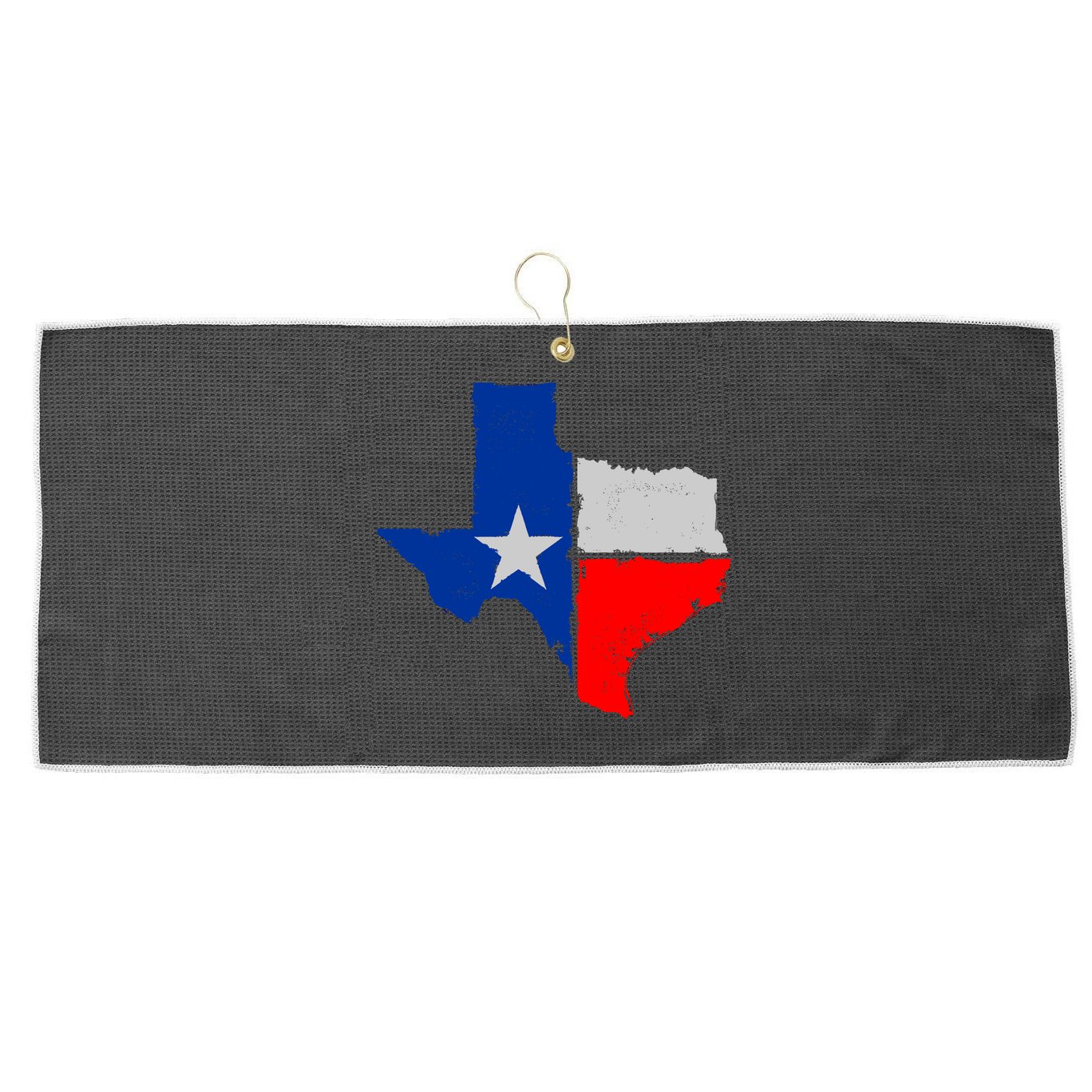 Distressed Texas State Map Flag Large Microfiber Waffle Golf Towel