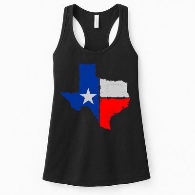 Distressed Texas State Map Flag Womens Tank Top