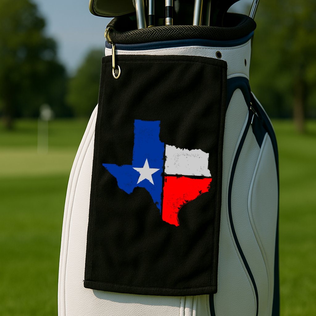 Distressed Texas State Map Flag Golf Towel