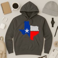 Distressed Texas State Map Flag Hoodie