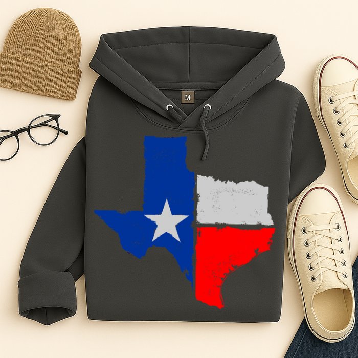Distressed Texas State Map Flag Hoodie