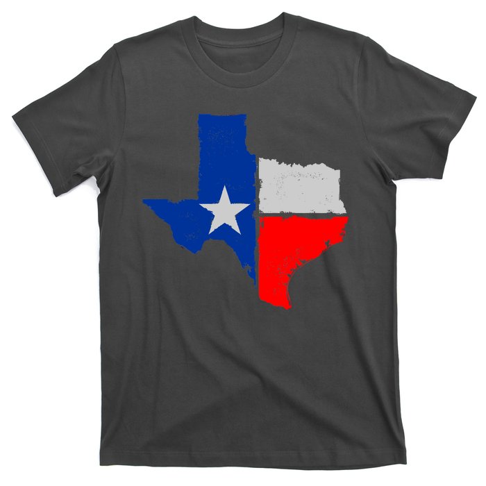 Distressed Texas State Map Flag T-Shirt