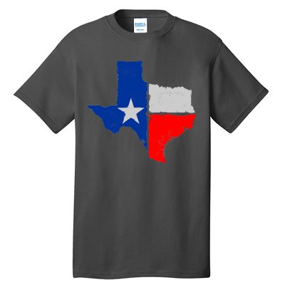 Distressed Texas State Map Flag Tall T-Shirt