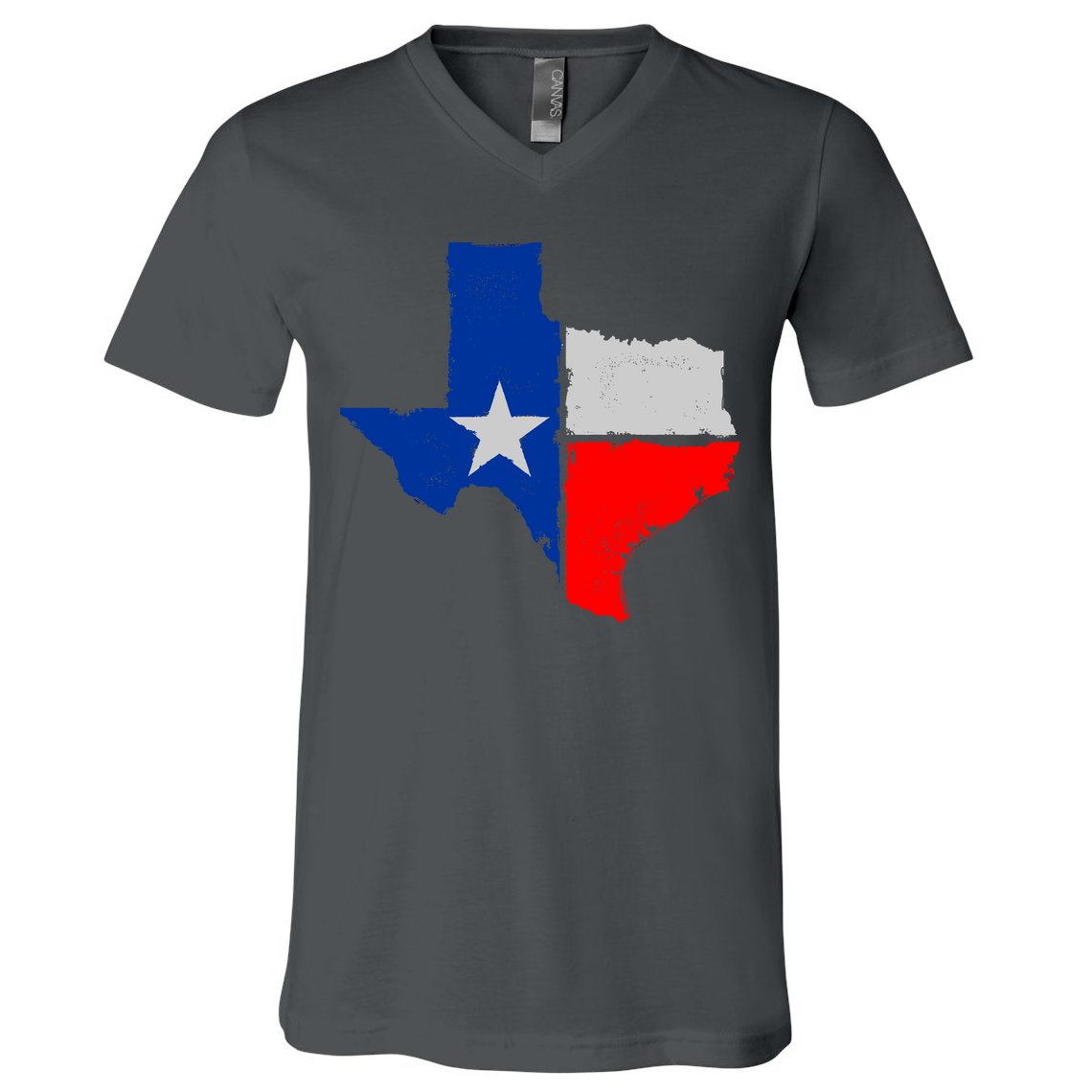 Distressed Texas State Map Flag V-Neck T-Shirt