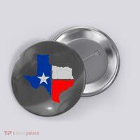 Distressed Texas State Map Flag Button