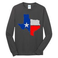 Distressed Texas State Map Flag Tall Long Sleeve T-Shirt