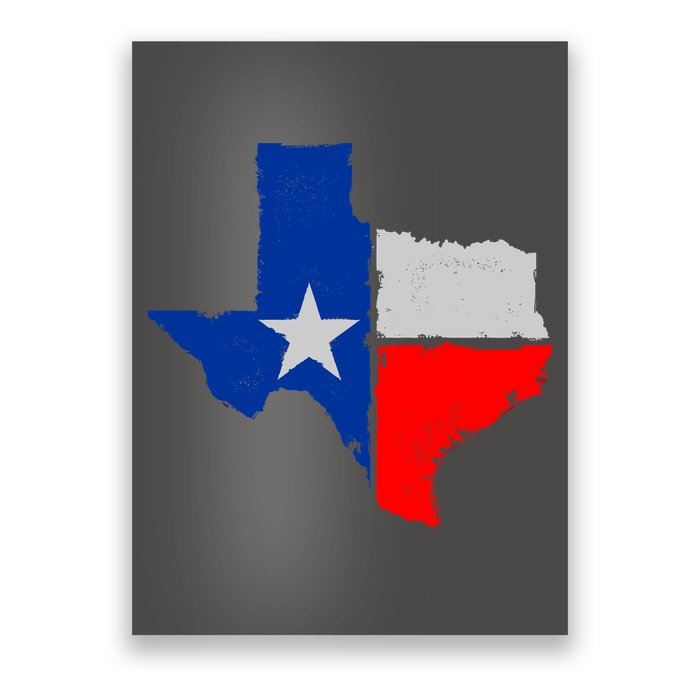 Distressed Texas State Map Flag Poster