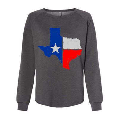 Distressed Texas State Map Flag Womens California Wash Sweatshirt