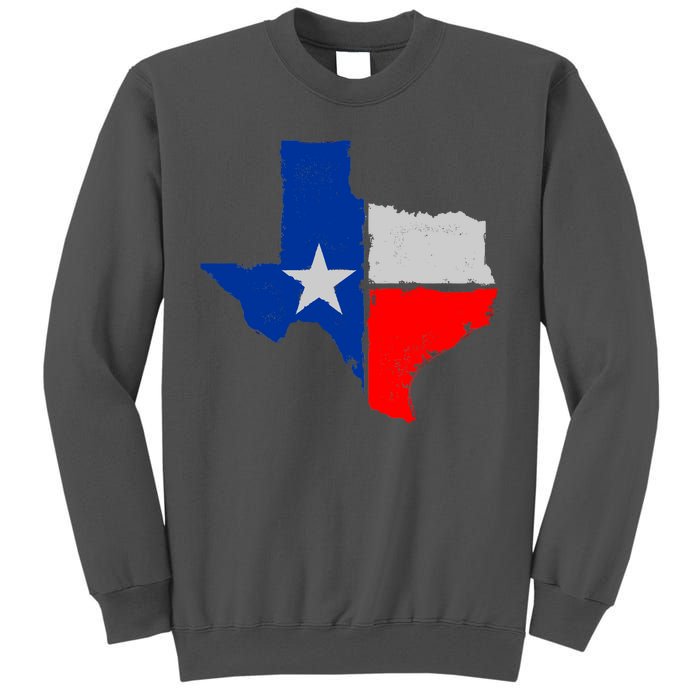 Distressed Texas State Map Flag Tall Sweatshirt