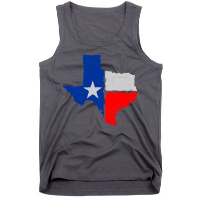 Distressed Texas State Map Flag Tank Top