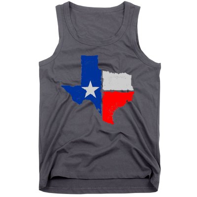 Distressed Texas State Map Flag Tank Top