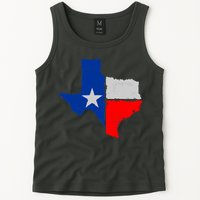 Distressed Texas State Map Flag Tank Top
