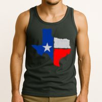 Distressed Texas State Map Flag Tank Top