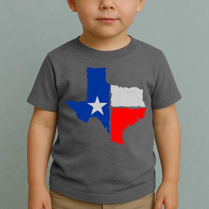 Distressed Texas State Map Flag Toddler T-Shirt