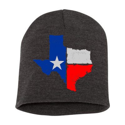 Distressed Texas State Map Flag Short Acrylic Beanie