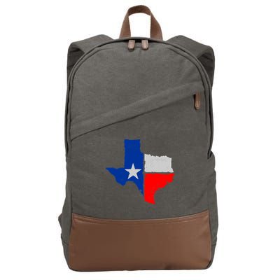 Distressed Texas State Map Flag Cotton Canvas Backpack