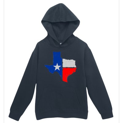 Distressed Texas State Map Flag Urban Pullover Hoodie