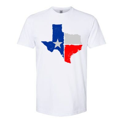 Distressed Texas State Map Flag Softstyle® CVC T-Shirt