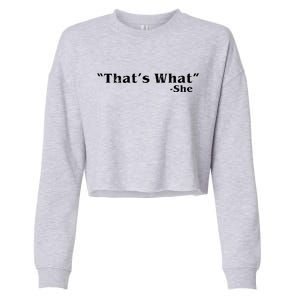 Distressed That's What - She Cropped Pullover Crew