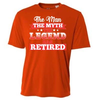 Distressed The Man The Myth The Legend Has Retired  Cooling Performance Crew T-Shirt