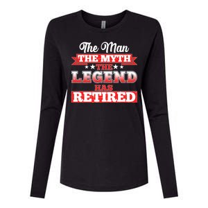 Distressed The Man The Myth The Legend Has Retired  Womens Cotton Relaxed Long Sleeve T-Shirt