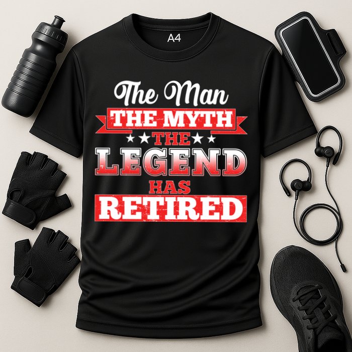 Distressed The Man The Myth The Legend Has Retired  Performance Shirt