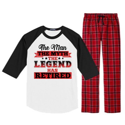 Distressed The Man The Myth The Legend Has Retired  Raglan Sleeve Pajama Set