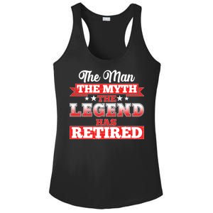 Distressed The Man The Myth The Legend Has Retired  Ladies PosiCharge Competitor Racerback Tank