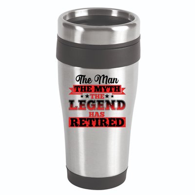 Distressed The Man The Myth The Legend Has Retired  16oz Travel Tumbler