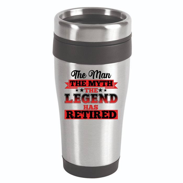Distressed The Man The Myth The Legend Has Retired  16oz Travel Tumbler