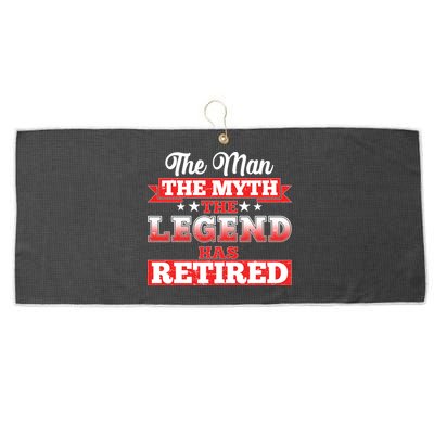 Distressed The Man The Myth The Legend Has Retired  Large Microfiber Waffle Golf Towel