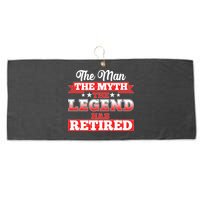 Distressed The Man The Myth The Legend Has Retired  Large Microfiber Waffle Golf Towel